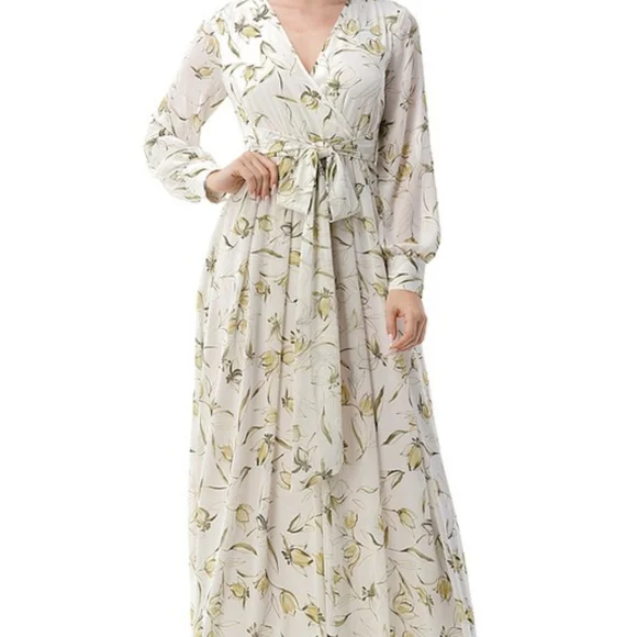 Ricarica Dresses | Maternity Maxi Dress Floral Long Sleeve | Color: Green/White | Size: S | Simarb0914'S Closet